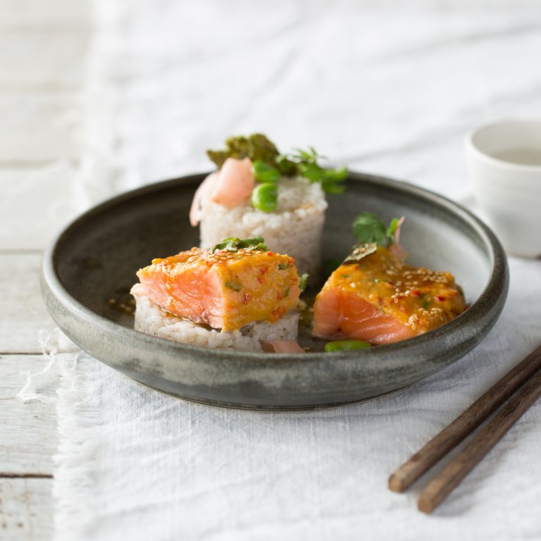 Miso, Orange and Ginger Huon Salmon