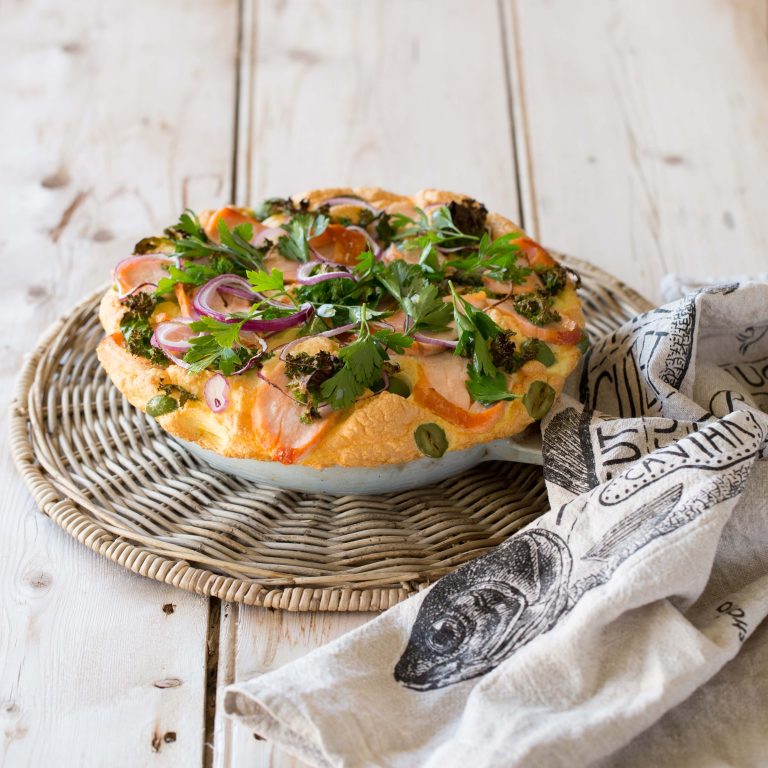 Huon Hot Smoked Salmon Souffle Omelette