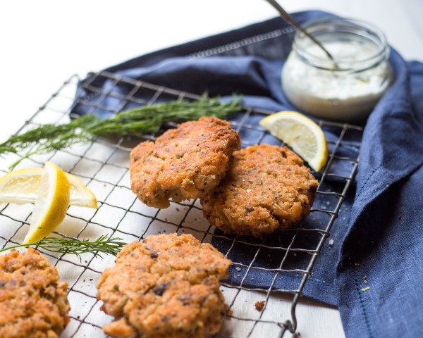 Lemon and tarragon Huon Salmon Cakes