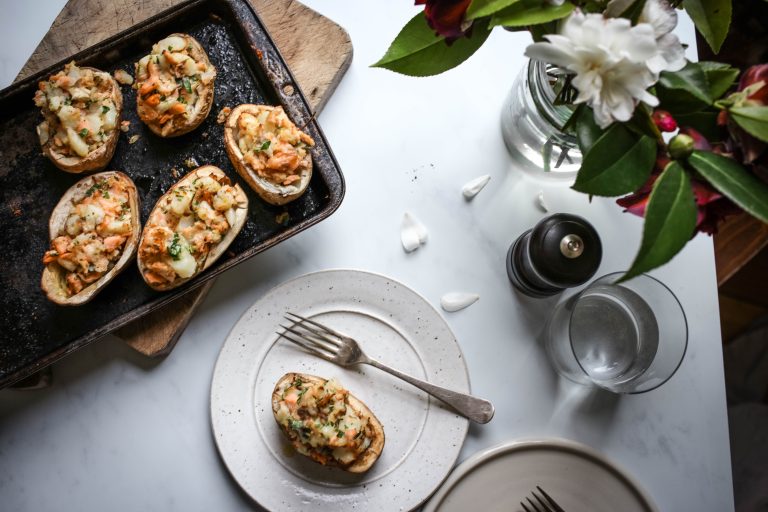 Huon Wood Roasted Salmon Baked Potatoes