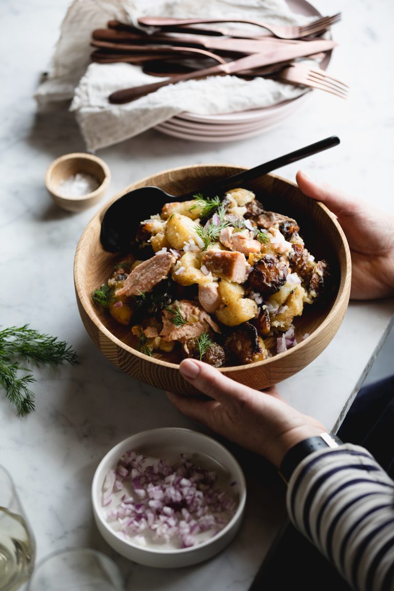 Hot Smoked Salmon Potato Salad