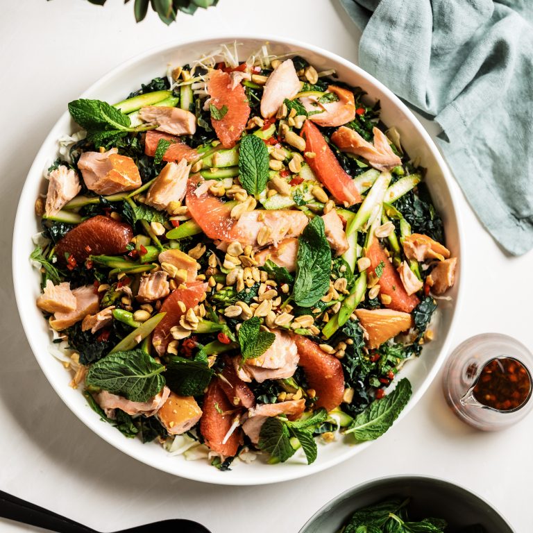 Crunchy Asian Slaw with Huon Salmon