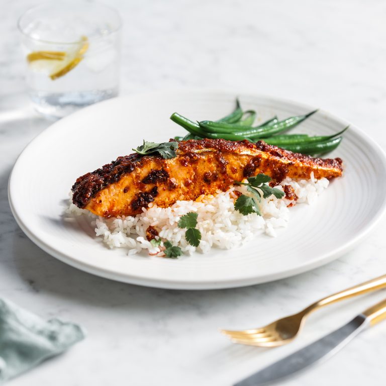 Oven Baked Salmon with Chilli, Ginger, Garlic and Lime