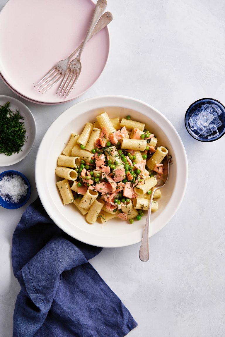 Creamy Huon Smoked Salmon and Pea Rigatoni