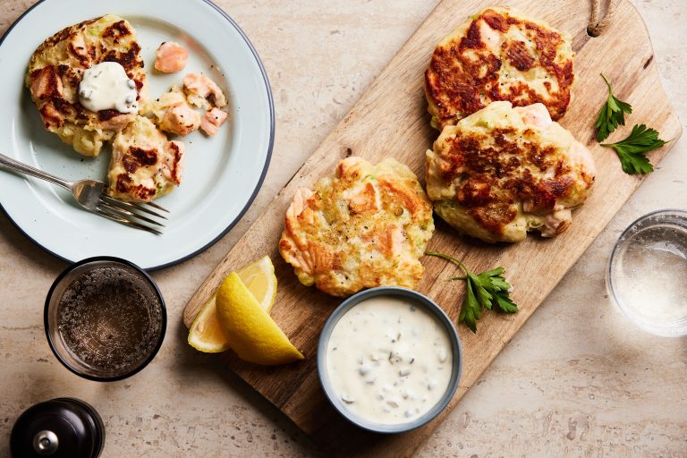 Salmon and Potato Rosti with Homemade Dipping Sauce