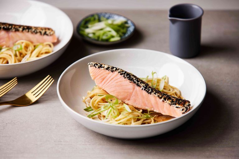 Sesame Salmon with Japanese Dressing