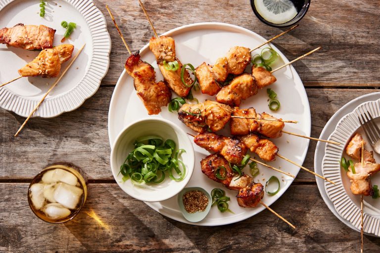 Honey Soy Salmon Skewers