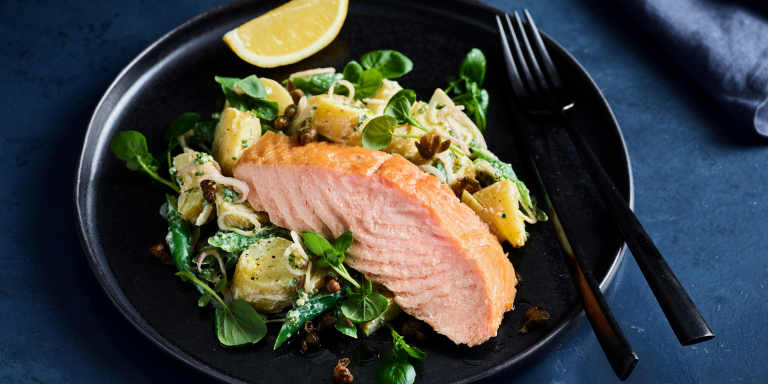 Huon Wood Roasted Salmon Potato Salad
