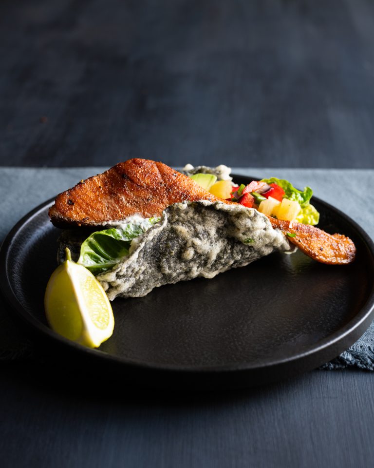 Spicy Salmon Tacos with Pineapple Salsa