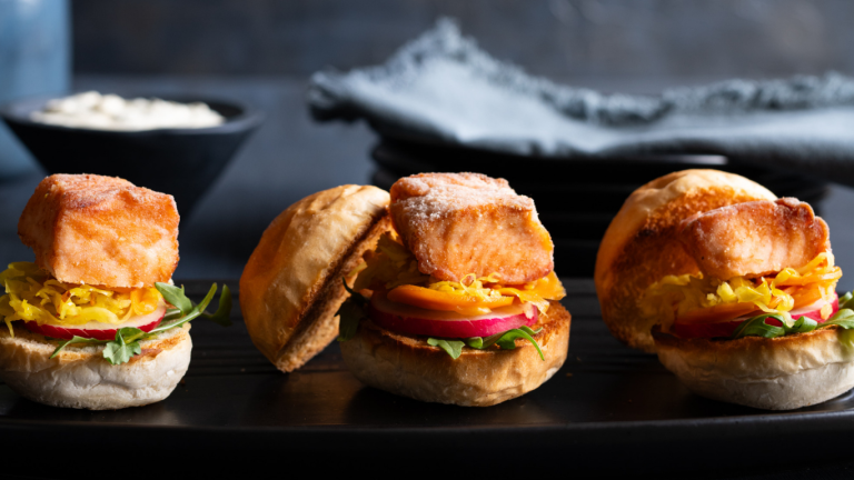 Crispy Salt ‘n’ Pepper Salmon Sliders